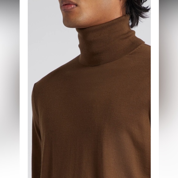 Dark Brown Turtleneck T Shirt - Picture 5 of 14